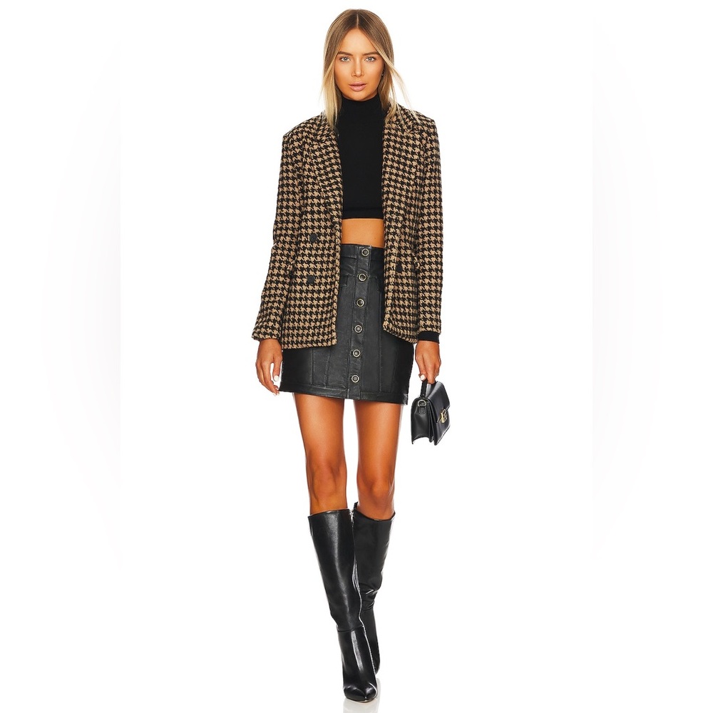 Lovers and Friends Bianca lamb leather mini skirt